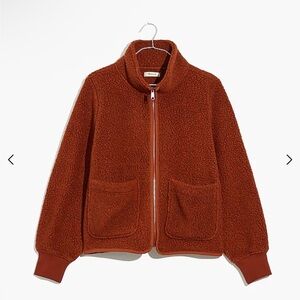 Madewell Brown Fleece Zip Up